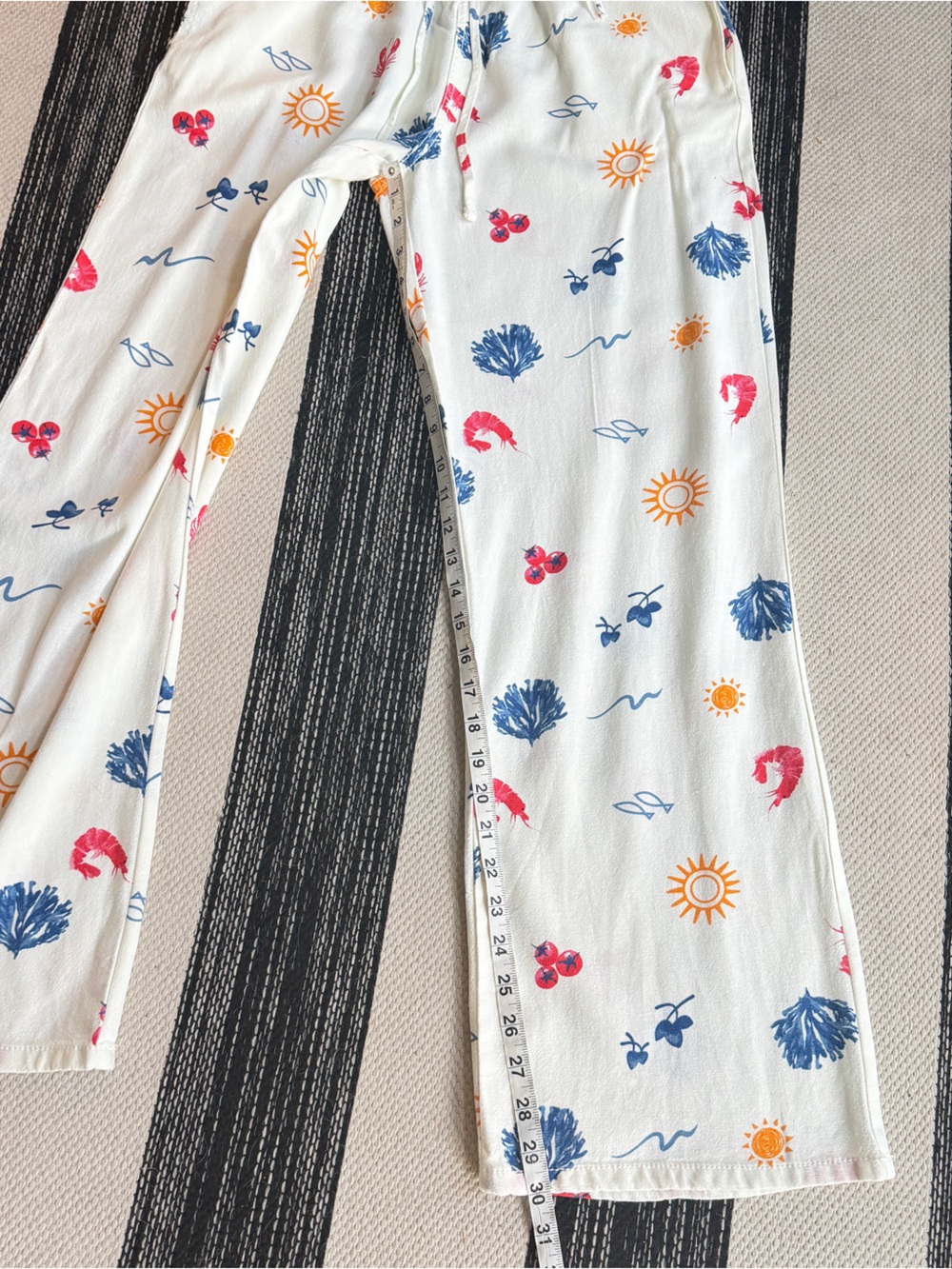 Cali 1850 Women's Linen Pull-On Beach Seaside Print Pants Size M New - Picture 11 of 13